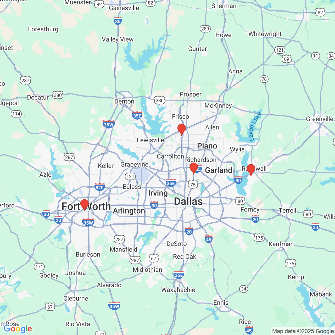 Google map image of our locations