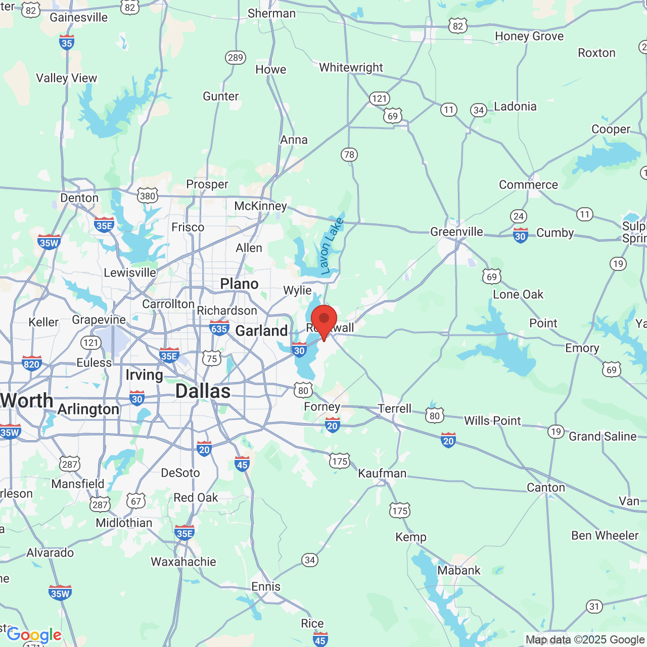 Google map image of our location in 810 Rockwall Pkwy. #1010 Rockwall, TX