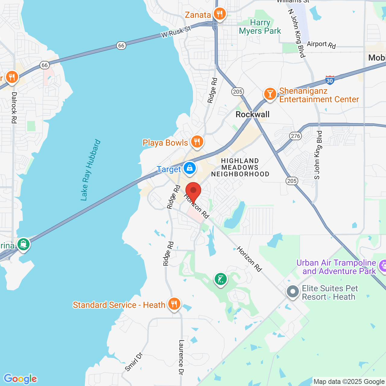 Google map image of our location in 810 Rockwall Pkwy. #1010 Rockwall, TX